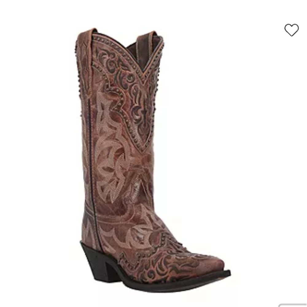 brown size 9 medium women's heeled cowboy boots